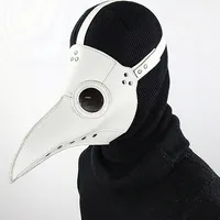 Party Masks Funny Medieval Steampunk Plague Doctor Bird Mask Latex Punk Cosplay Beak Adult Halloween Event Props White Black 220922