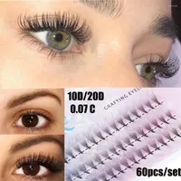 False Eyelashes 60 Cluster  box 10D 20D Premade Volume Fan C Curl Knotted Knot Free Individual Extension Makeup Tool