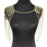 Catene Punk Metal Dichiarazione Collane Women Collar spalla a catena lunga ciondoli sexy Body Jewelry Accessori UKMoc216i