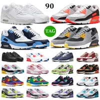 90 Running Shoes Man Woman Triple Black White Infrared Valentine Day Grey Fog Shimmer Polka Laser Blue Bacon UNC Pink Oxford Cargo Khaki Men Trainers Sports Sneakers