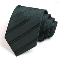 Bow Ties Classical Men's Tie Arrivals Green Striped 8CM Wide For Men Business Suit Work Necktie Male Fashion Formal Neck