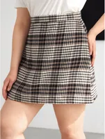 Плюс размеры женские юбки в Preppy Style Клетчатая короткая юбка для женской моды новая мода.