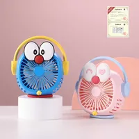 Electric Fans Cartoon Mini Small Fan Home Office Desktop Table Electric Fan Student dormitory USB Rechargeable Portable Air Conditioning T220924