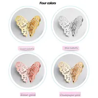 Other Decorative 12Pcs Set Hollow 3D Butterfly Wall Stickers For Wedding Decoration Living Room Window Home Decor Gold Silver Butterflies Decals 0926