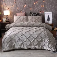 مجموعات الفراش jivetulu غطاء لحاف ملون الصلب مجموعة السرير الأغطية مقرصة فن الطية