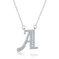 A-Z 26 Letters Couple Necklace Silver Pendant Chain For Women House Name Fashion Cubic Zirconia Gold Love Necklace Jewelry257v
