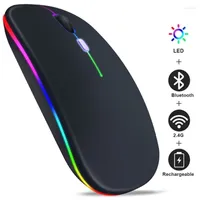 Ratones bluetooth mouse inal￡mbrico computadora silencioso LED retroiluminado muso de juegos ergon￳micos usb recargables para PC port￡til