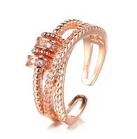 American New Double-Line Smart Ring Female Personality Style Diamond Rotating Accessories