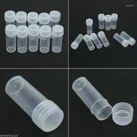 Butelki do przechowywania 5/20/50pcs 5 ml plastikowa próbka butelka Test Test Mini Fiolki Pojemniki Przezroczyste 14x40 mm