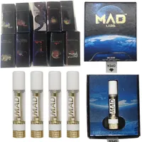 MAD LABS Vape Carts 0.8ml 510 Thread Cartridges Battery Thick Oil Distillate Atomizers Vapes Syringe 1ml Custom Packaging Colors Empty Disposable Device OEM D8 Box