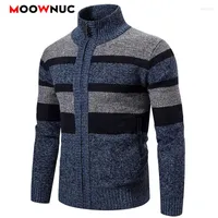 Men's Sweaters 2022 Spring Autumn Winter Men's Fashion Long Sleeves Cardigan Casual Coats Solid Thick Slim Warm Male MOOWNUC
