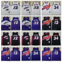 basketball Mitchell & Ness Basketball John Stockton Jersey 12 Karl Malone 32 Steve Nash 13 Charles Barkley 34 Color Purple White Black Vinta