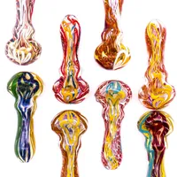 9 5cm hand pipe Glass with flowers dab rig Nice smoking Pipes leaves shape spoon181L