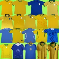 Brazils Retro piłka nożna 1957 1970 1978 1985 1988 1992 1994 1998 2000 2002 2004 2006 2012 Brasil Ronaldinho Football Shirt 57 70 85 88 92 94 98 00 02 04 CAMISA DE FUTEBOL