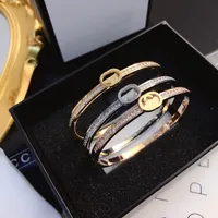 bangles bangle Luxury Bracelets Women Designer Letter Jewelry 18K Gold Plated Stainless steel Wristband Cuff Fashion Accessories Letter