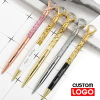 Creative Gold Powder Diamond Ballpoint Pen Oiled Metal Advertising Gift Custom Logo School Office Stationery Wholesale