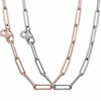 Pendanthalsband 925 Sterling Silver Necklace Rose Gold Me Link Snake Chain Mönster för Women Bead Charm Diy Europe Jewelry2370