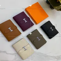 Classic luxury Wallet Women foldable solid color Woman man whole High quality credit card clip po Fashion leather change Pl296A