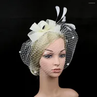 Headpieces Bridal Veil Hair Accessories Wedding Bow Top Hat Head Flower Feather Cover Face Mesh Jewelry Headbands Guest Headdress