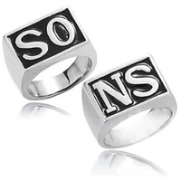 2pcs The Sons Of Anarchy Rings Men Rock Punk Cosplay costume Silver Size 8-13 Harley Motorcycle ring finger2763