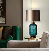 Table Lamps Simple Green Glass Desk Lamp High-end Atmospheric Villa Living Room Study Fashion Creative Bedroom