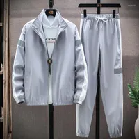 Men's Tracksuits Men Tracksuit Two Piece Set 2022 Brand Men's Sets Sportswear Spring Autumn Jacket Pants Casual Sports Suit Clothing Hip