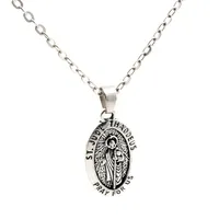 MIC 12PCS Antiqued Silver Alloy ST JUDE THADDEUS Charms Pendant necklace Clavicle chain c112650
