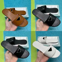 Slides Slippers Women Shoes Designer Sandals Summer Slide Outdoor Slipper With Box Leather Plaque White Black Brown Beach Indoor Luxury Zdi