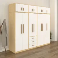 Bedroom Furniture Wardrobe side door simple Nordic style home economical wardrobe board