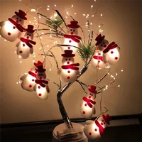 Dekoracje świąteczne 20 -LED Snowman Tree LED Garland Light Dekoracja światła dla ozdób domowych Natal Rok 220924