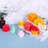 Craft Tools Diy Cheese Cake kaarsen schimmel siliconen bijenwax harswas smeltvormen para hacer vela's voor het maken