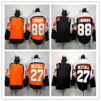 하키 스티치 1997 Stanley Cup Vintage Hockey #88 Eric Lindros Jersey Mens CCM #27 Ron Hextall Ice Hockey Jerseys 최고 품질 Black Orange