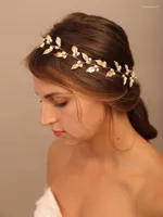 Headpieces Pearl Bridal Headband Gold Blad Brides Headwear Wedding Hair Accessories Party Prom Jewelry Ladies Tiara Fashion Headpiece