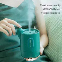 Humidifiers Dome Cameras Wireless Air Humidifier 2000mAh Rechargeable Built-in Battery Cactus Ultrasonic Cool Mist Aroma Essential Oil Diffuser T220924
