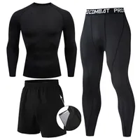 T-shirts voor heren 23 % Sets Bokspak Rashguard mannelijke kit MMA Compressiekleding Mannen Lange mouwen T-shirteggings tracksuit Sport Suit 220924