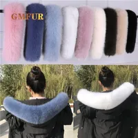 Scarves 100% Fur Collar Women Winter Real Scarf Luxury Shawl Thick Warm Coat Cap Femme Shawls and Wraps 220922