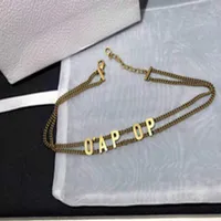 2021 Fashion initial letter choker necklace bijoux cuban link iced out pendant chains for lady womens Party Wedding Lovers gift je1755