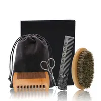 Hair Brushes Professional Beard Comb Set Double Oil Head Shape Brush Care Tool 220926