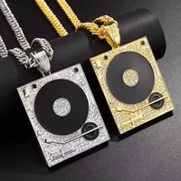 Mens Hip Hop Gold & Silver DJ Pendant Chain Necklace Jewelry Lab Diamond 90cm2967