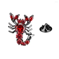 Broches Savoyshi Rignestone pour hommes Red Zircon Scorpion Broches Badges Brand Jewelry Fashion Animaux Pin sur revers Accessoires