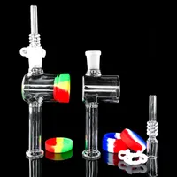 New Glass NC with 14mm Quartz Tips Keck Clip Silicone Container Reclaimer NC Kit for Smoking Water Pipe Dab Oil Rig smoke accessor239g