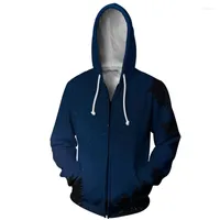 Men's Hoodies Men Comfy Pure Zipper Autumn Spring Oversized Hooded With 3d Printintg Hip Hop Hoodie For Classic