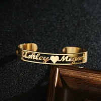 Customized Cursive Name Bracelet For Men Jewelry Personalized Any Nameplate Open Cuff Bangle Women Gift Dropshippin C19041704293O