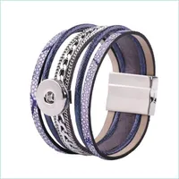 أساور سحر الأساور سحر EST BOHOMIA Handmade Snap Button Bracelet Bracelet Jewelry Fit 18mm قابلة للتبديل الجلود Magn Bdedome DHUQ4