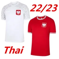 2022 Jersey de futebol de Lewandowski Polonia Away 2023 Red White Grosicki #11 Piszczek Milik Jerseys Football Men Shirts Uniformes Men S-XXL Pol￴nia 999