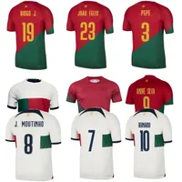2022 Coppa del Mondo Joao Felix Soccer Jersey Bernardo Bruno Fernandes Shirt calcistico a casa via Sanches Ruben Neves Camisa de Futebol 22 23 National Football Uniforms