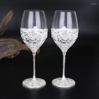 Wine Glasses High Quality Lead-free Crystal Glass Red 2 Pcs Goblets Cup Wedding Gift Set Bar Party Family Drinkware