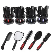 Hair Brushes 5Pcs Salon Styling Set Women Travel Makeup with Holder Anti-Static Comb Mirror Care 220926