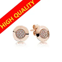 Classical Design 925 Silver Earrings Sets Original Box for Pandora 18k Rose gold Signature Stud Earring Women Luxury Jewelry289l