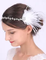 Headpieces Minimalist White Feather Silver Chain Wedding Headband Accessories Of Elegant Women Beautiful Bridal Ornaments